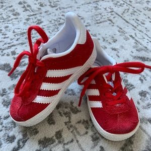 Toddler Adidas Red Gazelle suede shoes NWOT